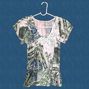 👚 Petite Short-sleeved V-neck Blouse 👚